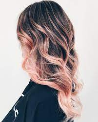 Pastel Peach Rose Hair With Babylights And Dark Roots Love The Look Dark Roots Hair Roots Hair Peach Hair