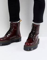 Sinclair patent croc emboss platform boots. Dr Martens Vegan Jadon Ii 8 Eye Platform Boots In Red Asos