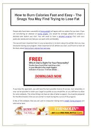 Ppt How To Burn Calories Fast And Easy The Snags You May Find Trying To Lose Fat Powerpoint Presentation Id 7408501