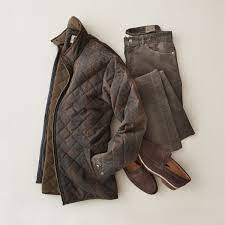 A Utilitarian Essential The Chesapeake Quilted Waxed Cotton Tartan Jacket Features Handsome Traditional T Mens Outfits Mens Luxury Fashion Mens Fashion Casual