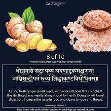 Health Verses In Sanskrit 10 Habits For Great Health According To Ayurveda Ayurveda Ayurvedic Remedies How To Eat Ginger