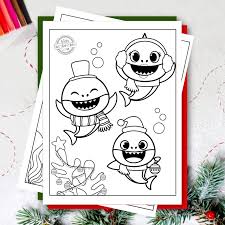 Folder style packaging works as reusable storage for your coloring pages and markers. Free Baby Shark Christmas Coloring Pages For Kids