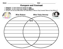Venn Diagram Miss Nelson Is Missing Character Trait Lessons Read Aloud Activities Nelson Books