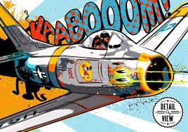 Airplane Decor Art Print Pop Art By Mediagraffitistudio On Etsy Pop Art Illustration Airplane Decor Airplane Art