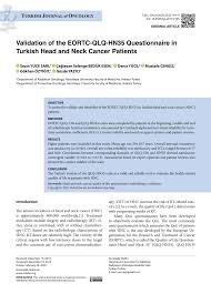 PDF) Validation of the EORTC-QLQ-HN35 Questionnaire in Turkish Head and  Neck Cancer Patients