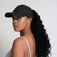 Backless Satin Lined Baseball Hat For Natural Curly Gym Etsy Baseball Cap Hairstyles Natural Hair Woman Natural Hair Styles