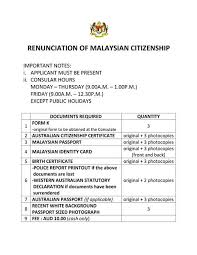 A total of 16,702 foreigners had been granted malaysian citizenship since 2004 until last year, dewan negara was told today. Renunciation Of Malaysian Citizenship Other Information Portal