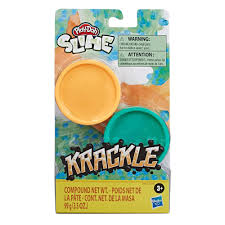 Play Doh Krackle Slime Orange And Green 2 Pack