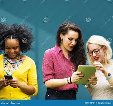 Students Learning Education Cheerful Social Media Girls Stock Photo - Image  of cheerful, group: 69198454