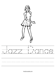 Barbie 12 dancing princesses coloring pages. Jazz Dance Worksheet Twisty Noodle