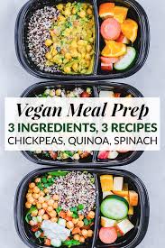 You're moments away from a pan of creamy fudge. 3 Ingredients 3 Vegan Meal Prep Recipes Chickpeas Quinoa And Spinach Emilie Eats