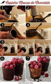 Mousse And Fruit Served In Chocolate Cups Chocolate Cu Coole Desserts Kuchen Und Torten Rezepte Einfacher Nachtisch