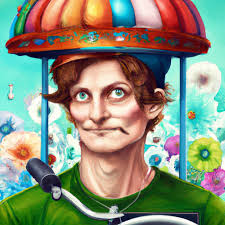 Randy Marsh in clown makeup riding a tricycle in South Park