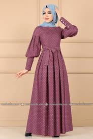 Puantiyeli Pileli Elbise 8962w153 Gul Kurusu Moda Selvim Hijab Fashion Dresses Fashion