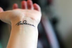 Balance Wrist Tattoo Like The Font And Placement Tattoos One Word Tattoos One Word Tattoo