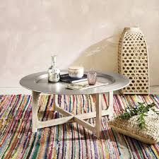 Table Basse En Aluminium Martele Et Manguier Massif Riad Maisons Du Monde Table Basse Table Idees Pour La Maison