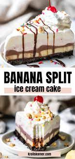 Banana Split Ice Cream Pie No Bake Kroll S Korner Recipe Ice Cream Cake Banana Split Ice Cream Ice Cream Pie Recipe
