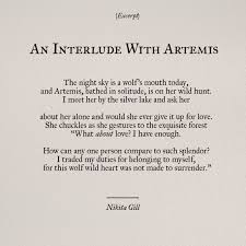 An Interlude With Artemis Nikita Gill Pretty Words Mythology Poetry Words