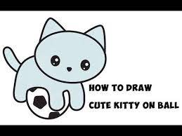 This one is designed to be super simple so it's easy both for kids and grown ups who want to draw a an adorable cartoon style dog. Today I Ll Show You How To Draw A Supercute Little Cartoon Kitten Playing On Top Of A Soccer Bal Draw Cute Baby Animals Cute Animal Drawings Cute Easy Drawings