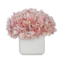 1 bouquet artificial floral flowers fake hydrangea bloom wedding decor. House Of Silk Flowers Artificial Hydrangea In Small White Cube Ceramic Faux Hydrangea Artificial Flower Arrangements Artificial Hydrangeas