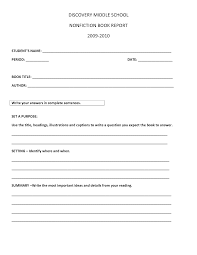 Book Report Template Discovery Middle School Nonfiction Book Report 2009 2010 Book Report Templates Middle School Nonfiction Books Middle School Books