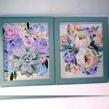 Mint green flowers hobby lobby. Hobby Lobby Art Spring Floral Canvas Painting By Hobby Lobby Poshmark