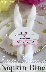 Easter Bunny Napkin Ring Template In My Own Style Easter Fun Hoppy Easter Easter Projects