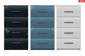 Wooden with wheels over white background. Set Of Office Cabinet With Drawers Filing Cabinet With Four Royalty Free Cliparts Vectors And Stock Illustration Image 124920127