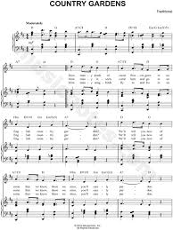 English Folk Song Country Gardens Sheet Music In D Major Transposable Download Print Sheet Music Folk Song Cello Music