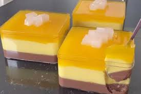 Dapur umami puding, cara membuat puding coklat, manfaat sprite campur susu, resep puding zebra tanpa telur, kue ayas tanpa santan, telur bacem coklat, minuman es bubuk coklat, nama unik untuk puding, nama2 puding, garnish untuk puding, dapur umami resep puding, tips. Resep Membuat Puding Lapis Jeruk Cokelat Yang Manis Dan Segar