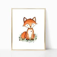Fox Nursery Decor Fox Printable Watercolor Fox Print Baby Etsy Fox Nursery Art Fox Nursery Print Watercolor Fox Print