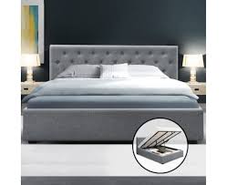 artiss king gas lift bed frame base with storage mattress fabric ware bed frame with storage bed frame storage bed frame queen