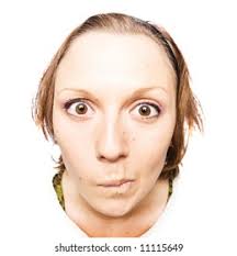 Wide Angle View Incredulous Expression Womans Stock Photo 530748193