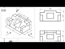 رسم المساقط من منظور front view side view top view تنسيق اللوحة diagram education art