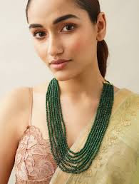 Green semi precious stone necklace sales