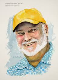 Chuck Furmisky founder (right) of The Fly Fishing Show and Harry Schoel  presenting my portrait of Bob Popovics to his wife Alexis and daughter  Alexis. June 1st is now officially "Bob Popovics