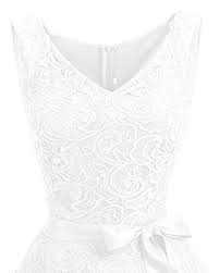 Gehobenen partys, hochzeiten oder anderen anlässen in dieser kategorie präsentieren. á… Kidsform Damen Spitzen Kleider Armellos V Ausschnitt Partykleid 50er Jahre Abendkleider Cocktailkleid Elegant Fur Hochzeit Ballkleid Weiss Eu 38 40 Etikettgrosse M