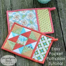 You can use it either way shiny side or dull side out if you want. Pocket Potholder Tutorial Jacquelynne Steves