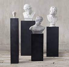 Rh Modern S Metal Plinth Collection Our Clean Unadorned Metal Plinth Is The Perfect Platform For Displaying Sculpture Museum Art Display Sculpture Exhibition
