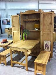 Love Cowboy Kitchen Pull Out Table And Benches Space Saving Cabinet When Closed Smallwoodcrafts Small Rustic Pine Furniture Furniture Rustic Kitchen Tables