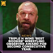 Triple H named 'Best Booker' in the Wrestling Observer awards for the  second straight year. Votes: 1. PAUL LEVESQUE (WWE) 497 2. Tony Khan (AEW)  138 3. Taro Okada (Stardom_ 137 4.
