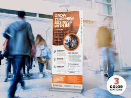 Free Roll Up Banner Stand Design Template Psd Mockups Free