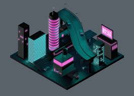 Pin By Ideandesign Co On Small City 3d Art Isometric Art Futuristic Art Pixel City