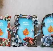 Floral Picture Frame 4x6, Vintage Photo Frame Made of Metal and High  Definition Glass for Table Top Display, Home Decor, Retro Photo Frame