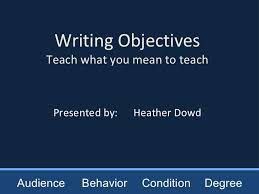 Writing Objectives