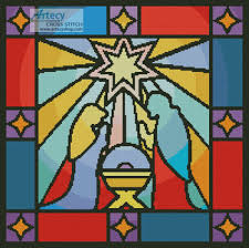 29 pure colors please note, this is a resultado de imagem para cross stitch nativity scene. Artecy Cross Stitch Stained Glass Nativity Cross Stitch Pattern To Print Online