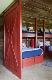 A prevalent question when buying a sliding barn door is: Red Barn Door On Rails Country Boy S Room