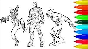 Spiderman And Ironman Colouring Pages