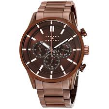 joseph abboud mens chocolate dial brown chronograph watch