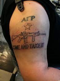 These ar15 ejection port covers are engraved with an industrial laser that oxides the coating to create a permanent, rust proof, bright and shiny image on your rifle. Ar 15 Come And Take It Tattoo